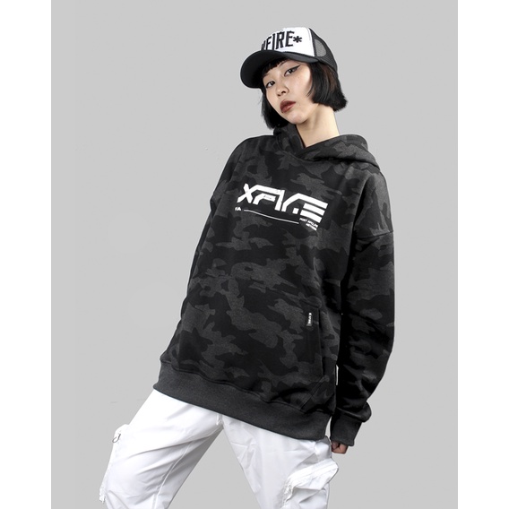 Áo khoác Hoodie Nam Nữ Form Rộng Vải Nỉ Màu Xám Camo by Local Brand Xfire Unisex