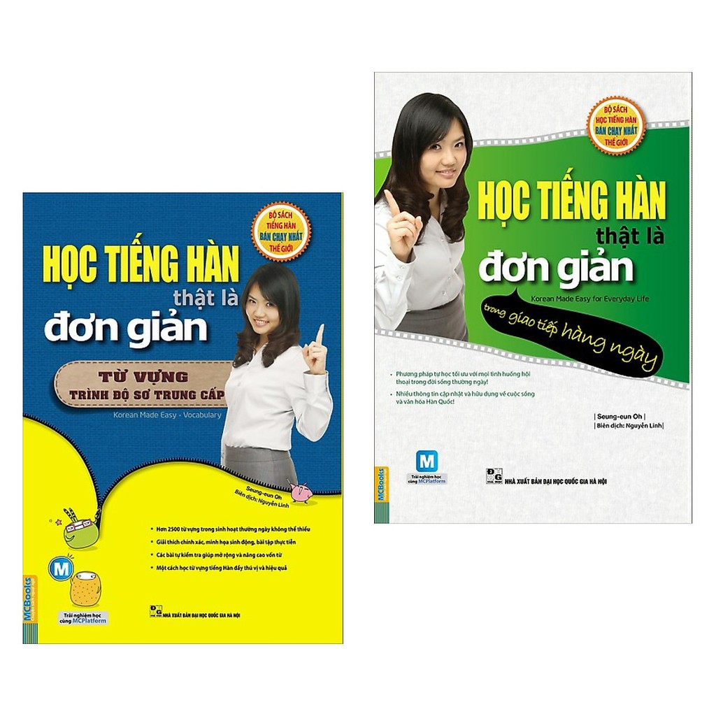 Sách - Combo 2 uốn Học Tiếng Hàn Thật Là Đơn Giản: Trong Giao Tiếp Hàng Ngày + Từ Vựng Trình Độ Sơ Trung Cấp