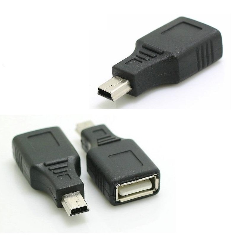 Đầu chuyển đổi Mini Usb sang USB - OTG Chân vuông máy nghe nhạc - cho ô tô - Đầu OTG chuyển đổi Mini USB sang USB 2.0