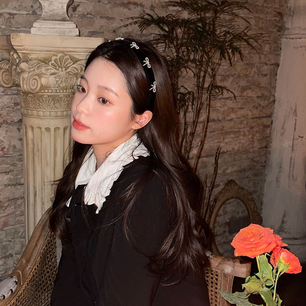 Băng đô nơ đính ngọc trai nhân tạo phong cách Hàn Quốc sang trọng cho nữ