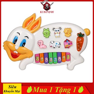 Đồ Chơi Đàn Thỏ KINPOW Gồm 2 Màu Trắng Sữa, Phát Nhạc Bài Hát Vui Nhộn, Tạo Sự Thích Thú Cho Các Bé