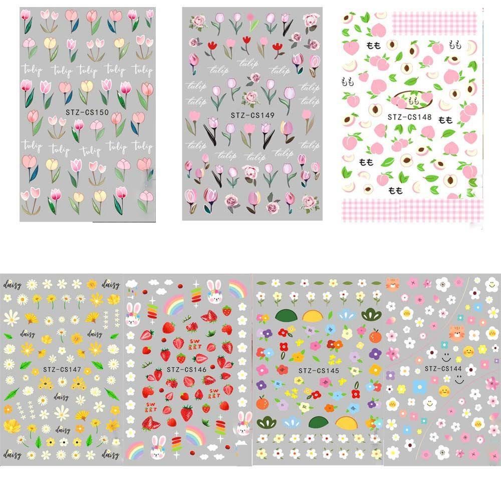 JARRED Miếng Dán Trang Trí Móng Tay 3D Hình Hoa Tulip Dễ Thương DIY