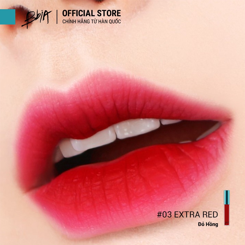 Son Kem Lì Bbia Last Velvet Lip Tint Version 1 - 03 Extra Red (Màu Đỏ Hồng) 5g - Bbia Official Store