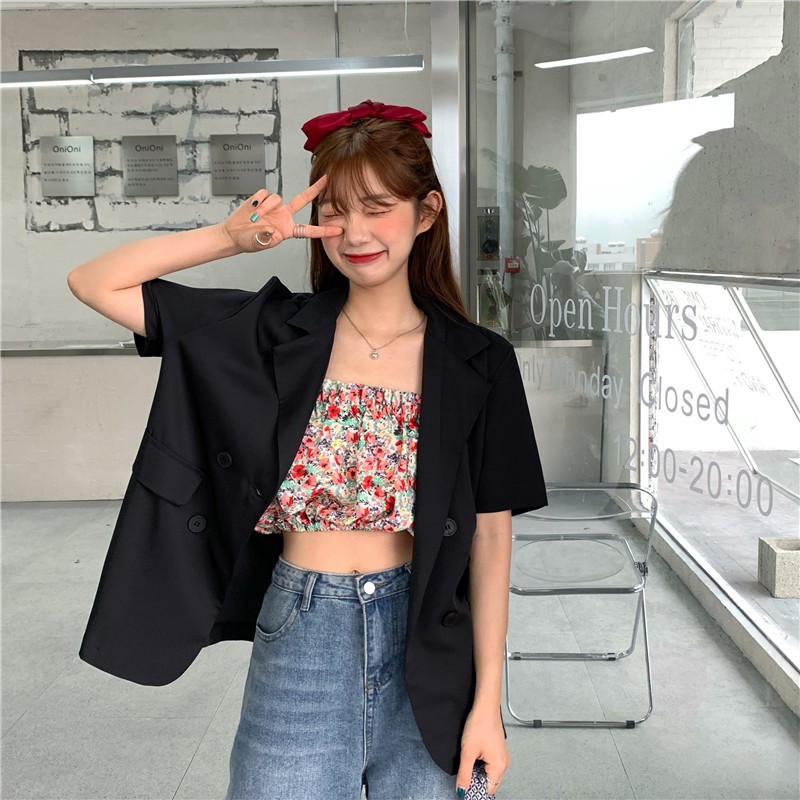 📷 Áo Blazer tay ngắn, dáng dài style công sở  ( 3 Màu ) | BigBuy360 - bigbuy360.vn