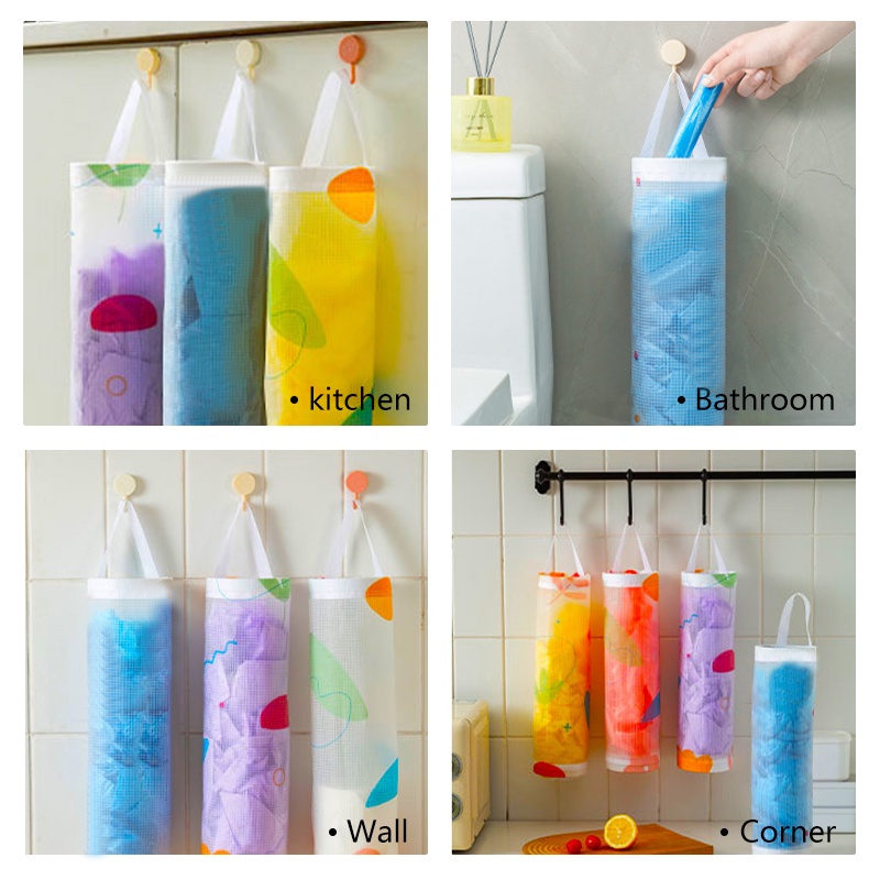 Túi Lưới Treo Tường Dạng Ống Dài Đựng Túi Nilon