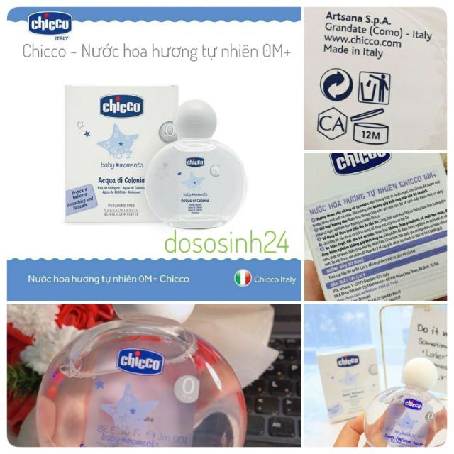 Chicco - Nước hoa hương tự nhiên 0M+ (Made in Italy)