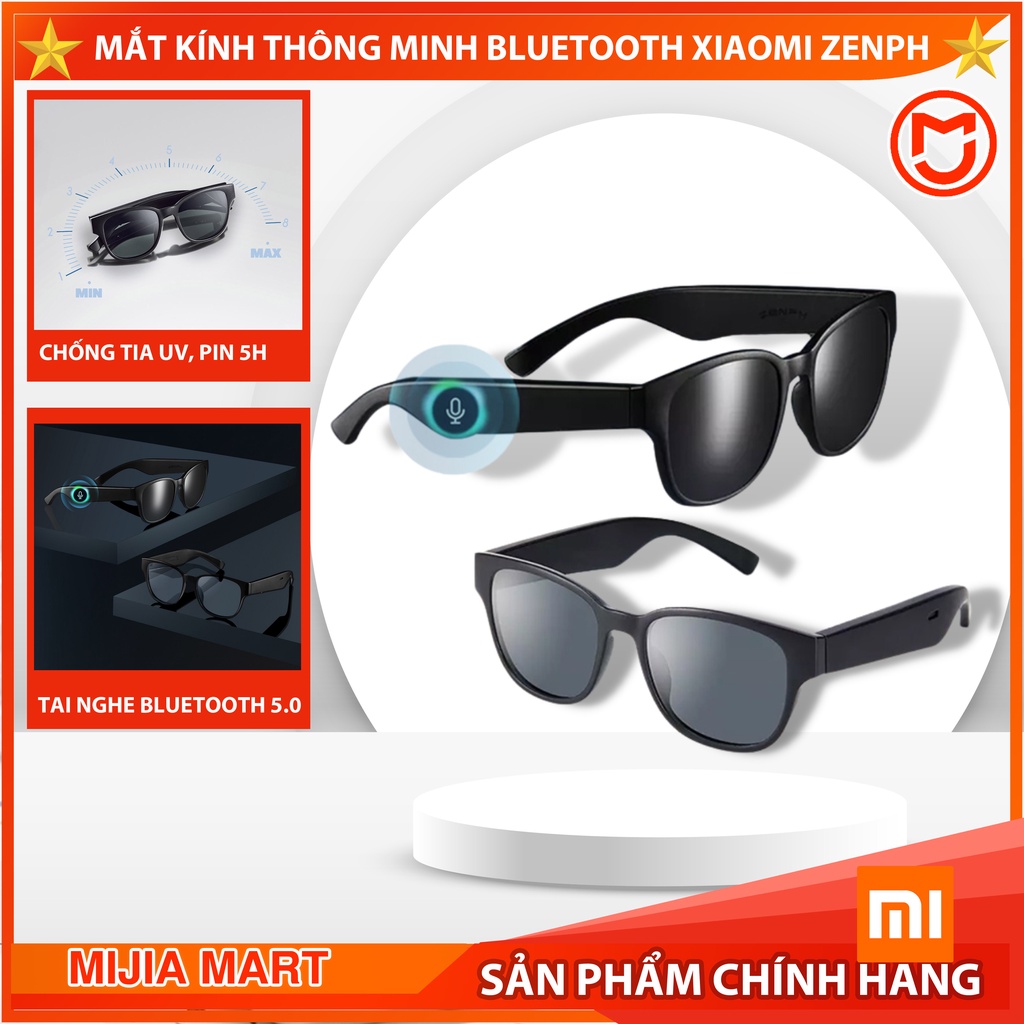 Kính mắt thời trang thông minh Xiaomi Zenph. Kính chống ánh sáng xanh, tia UV kết nối bluetooth 5.0