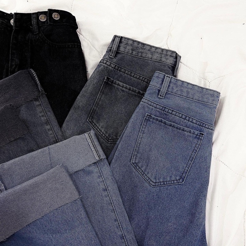 [sẵn ] Quần Jean Nữ Ống Suông BASIC PQK 3 Màu