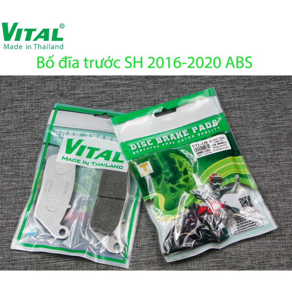 Bố thắng đĩa Truớc Sau sh 125/150/sh sau 300i  sh có ABS 2016 -2021 VITAL - Má phanh xe máy, bố thắng đĩa VITAL Thái lan