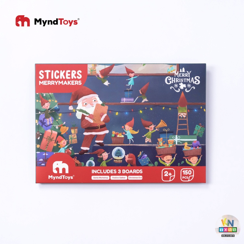 Bộ Miếng Dán Stickers Myndtoys kèm 3 tranh Cho Bé Từ 2 Tuổi