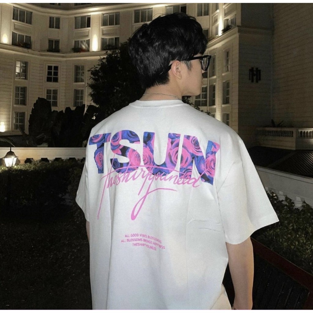 Áo thun unisex form rộng thêu chữ t mặt trời và chữ kí chuẩn cực đẹp cho cô nàng và anh chàng năng động
