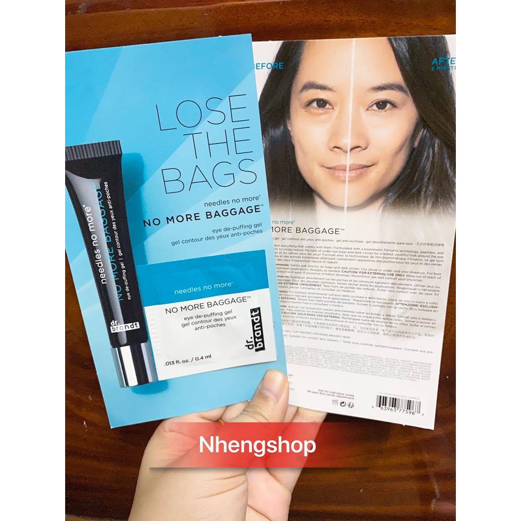 [Sample] Gel giảm bọng mắt Dr. Brandt Needles No More NO MORE BAGGAGE Eye De-puffing Gel