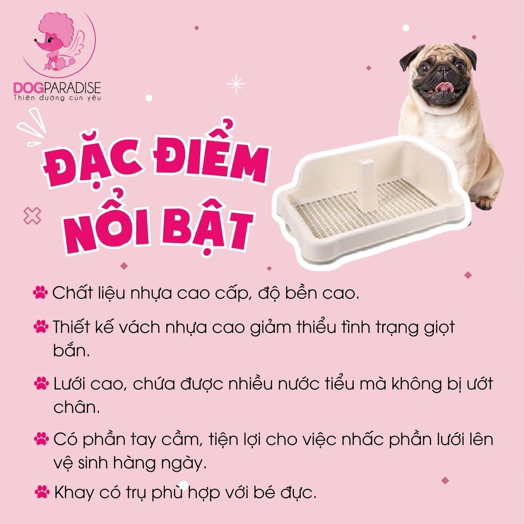 Khay vệ sinh cho chó đực Pian Pian có vách nhựa size bé 48 x 34 x 14.5 cm - Dog Paradise