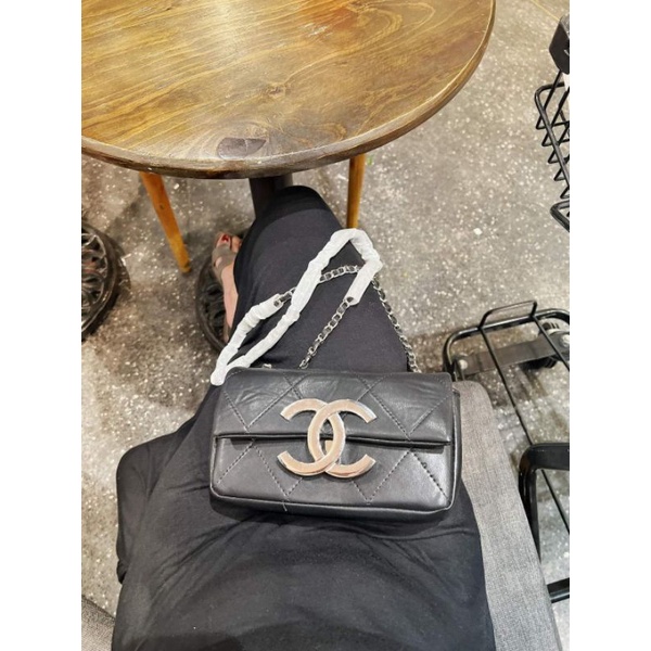 Túi Cha-nel logo bạc newww