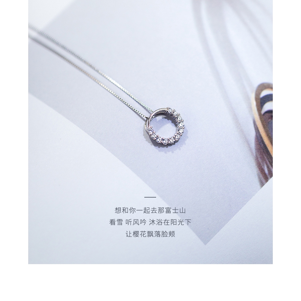 Vòng cổ mạ bạc 925 đính đá đơn giản và thời trang