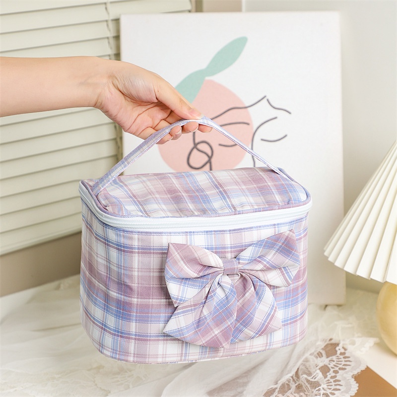 Túi Đựng Mỹ Phẩm Trang Điểm Đa Năng Phối Nơ Dễ Thương