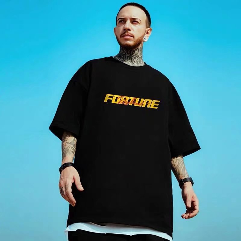 Áo Thun Tay Ngắn Cổ Tròn Dáng Rộng In Họa Tiết Thời Trang Phong Cách Nhật Bản Cho Nam Size M-8XL