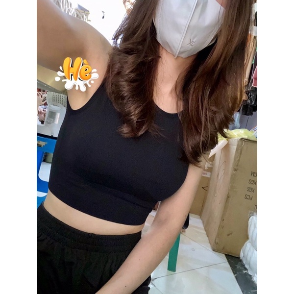 Áo bra croptop thể thao ba lỗ kín đáo