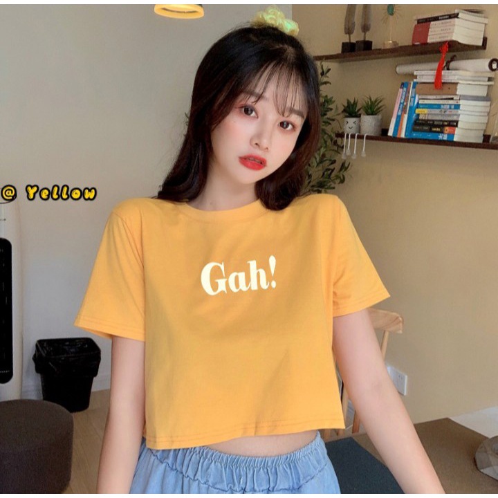 Áo Thun Crotop Form Rộng In Chữ Gah! Cá Tính Kiểu Hàn Quốc TTT0017