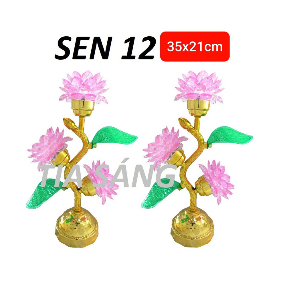 Đèn Thờ Sen 7 Màu Tia Sáng - Cao Cấp