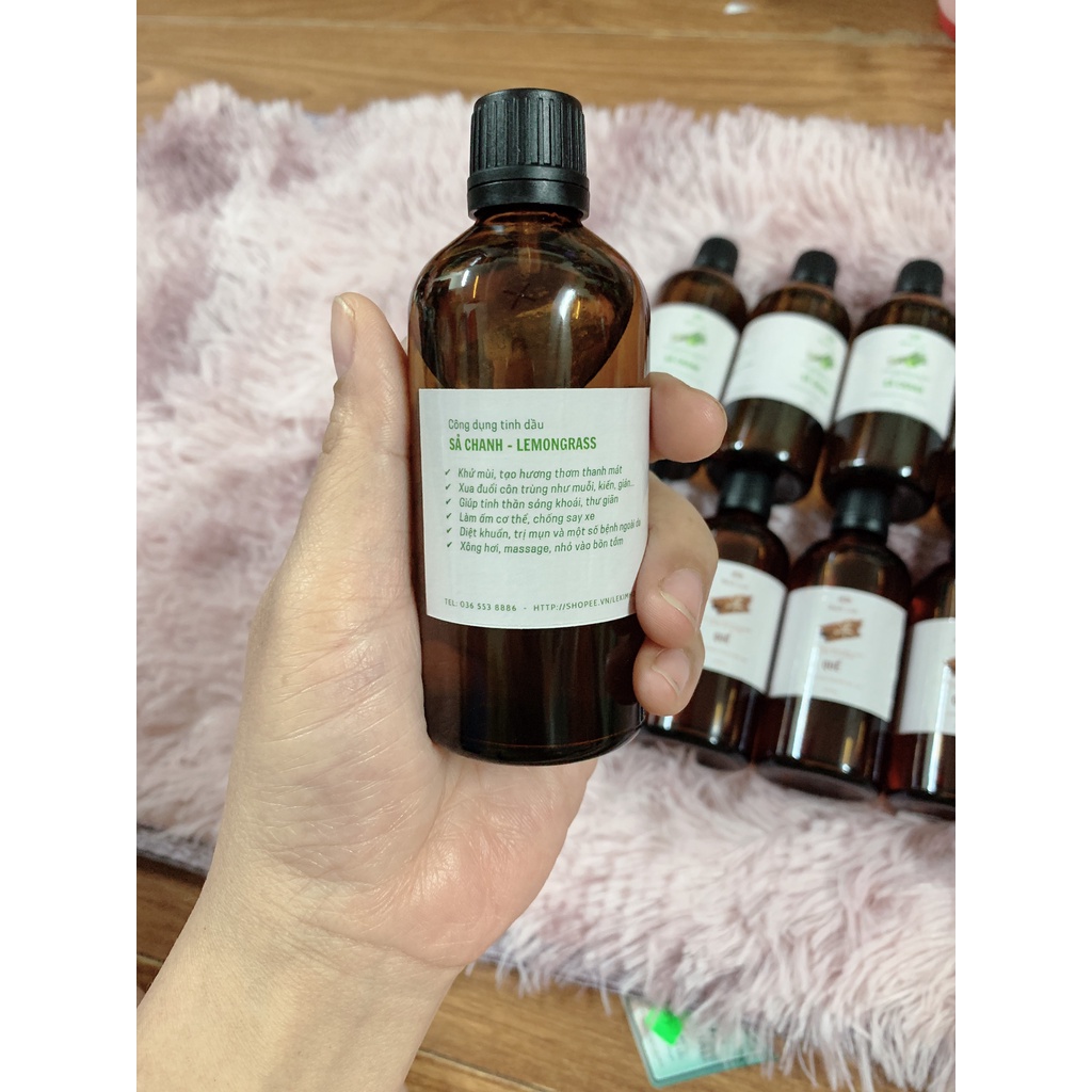 Tinh Dầu Sả Chanh 100% Tự Nhiên Lọ 100ml - Tinh Dầu Bách Linh Hương Sả Chanh