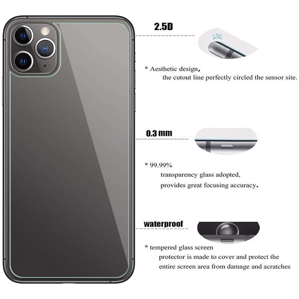 Miếng dán bảo vệ lưng điện thoại Compatible For iPhone 11/11Pro/11Pro MAX 2.5D