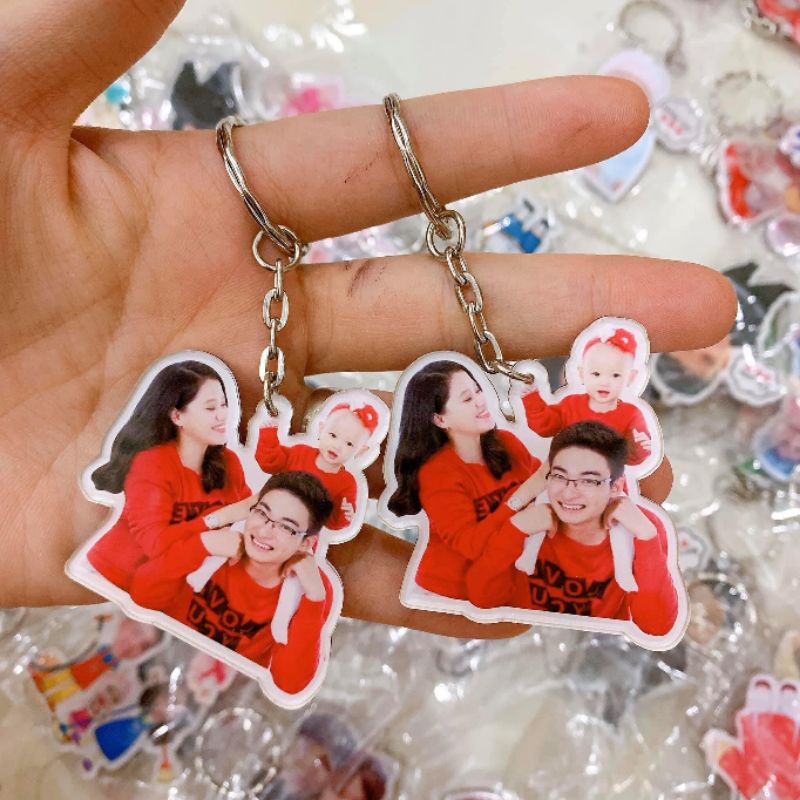 Móc khóa chibi cắt siêu cute in ảnh theo yêu cầu