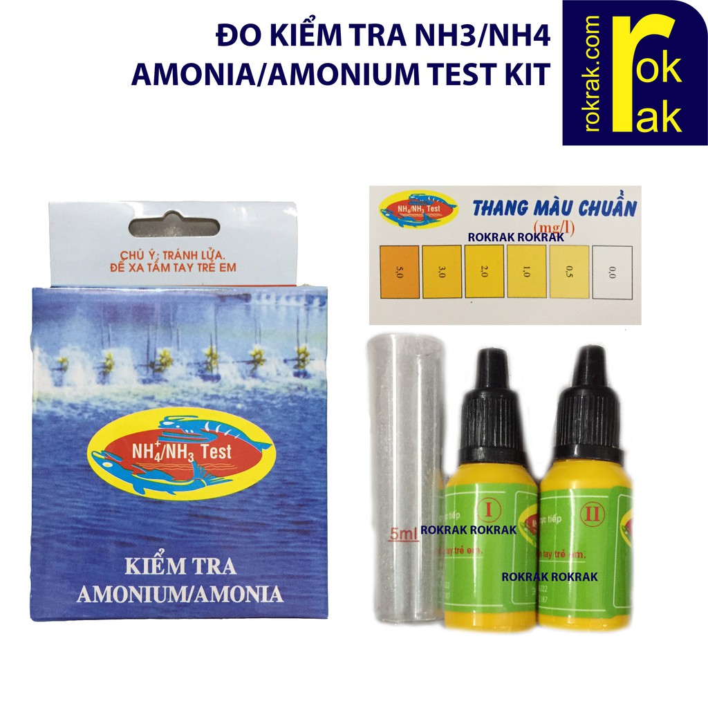 GIÁ SỈ-Kiểm tra NH3 NH4 Đo Amonia Amonium Test Kit TP cho hồ cá