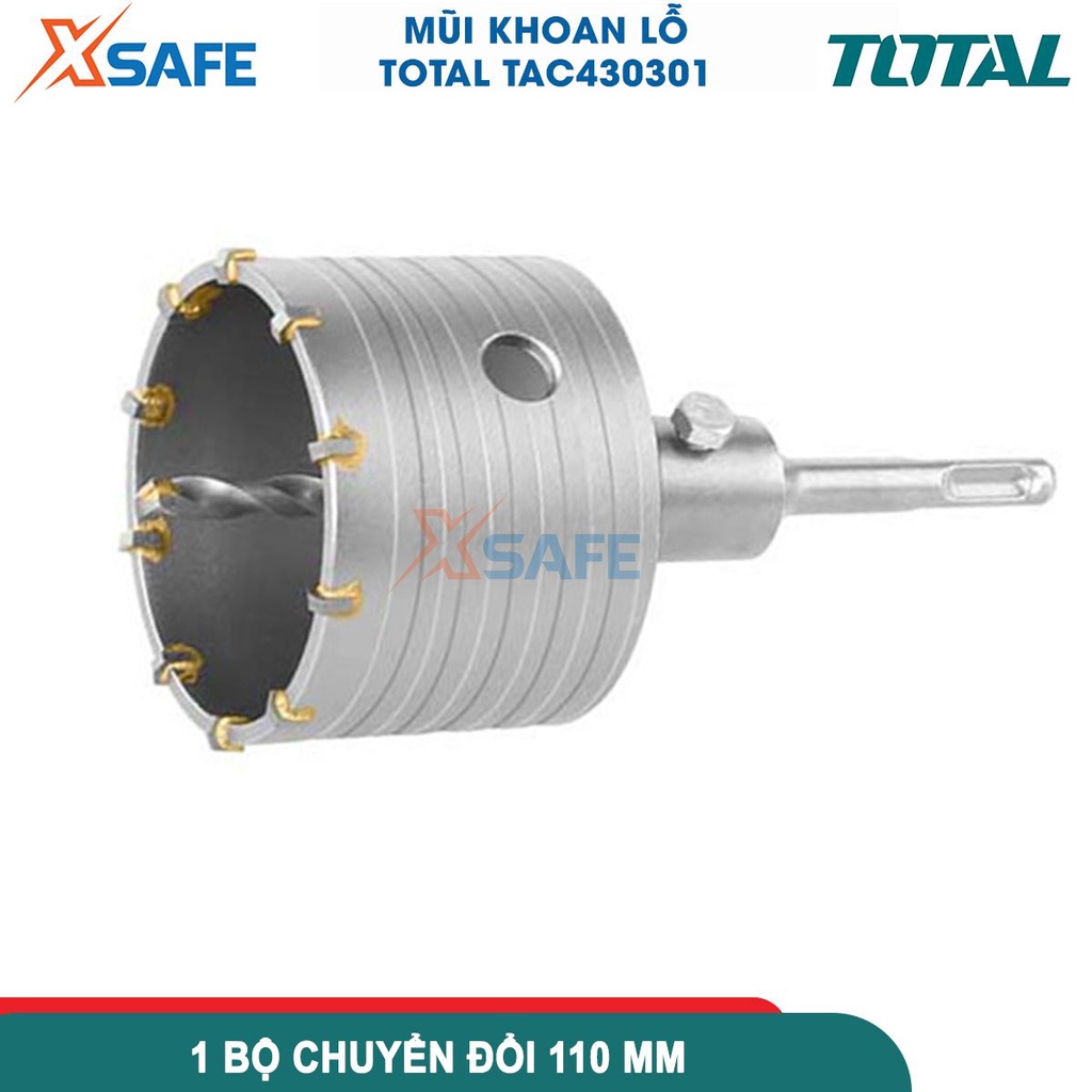 Mũi khoan khoét lỗ kim loại TOTAL 30-150mm mũi khoan rút lõi kim loại lưỡi TCT hợp kim siêu cứng, mũi khoan kim loại