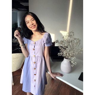 Đầm linen tay bồng Baby - Mé Hè