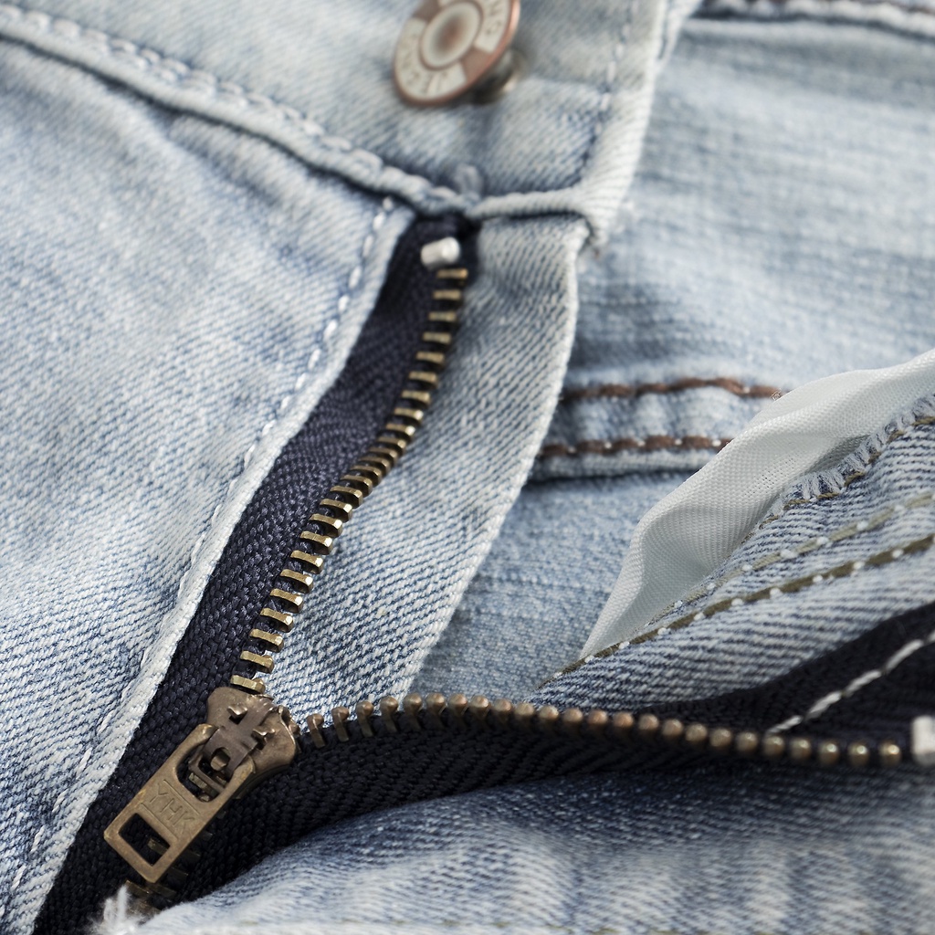 Quần Jean Nam xanh rách kết hợp vẩy sơn cá tính thời trang trẻ trung, Quần Bò Nam cao cấp chất jeans co giãn phong cách