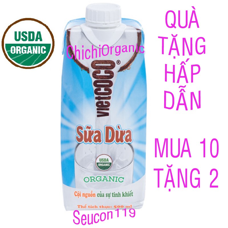 Sữa Dừa Nguyên Chất Vietcoco (330ml, 500ml)