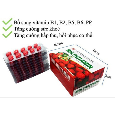 MULTIVITAMIN HỘP 100 VIÊN - VITAMIN PP, B1,B2,B6