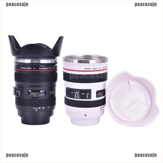 (CEN+COD)Camera Lens thermos Cup Coffee Travel Stainless Steel Mug with Lid Leak-Proof