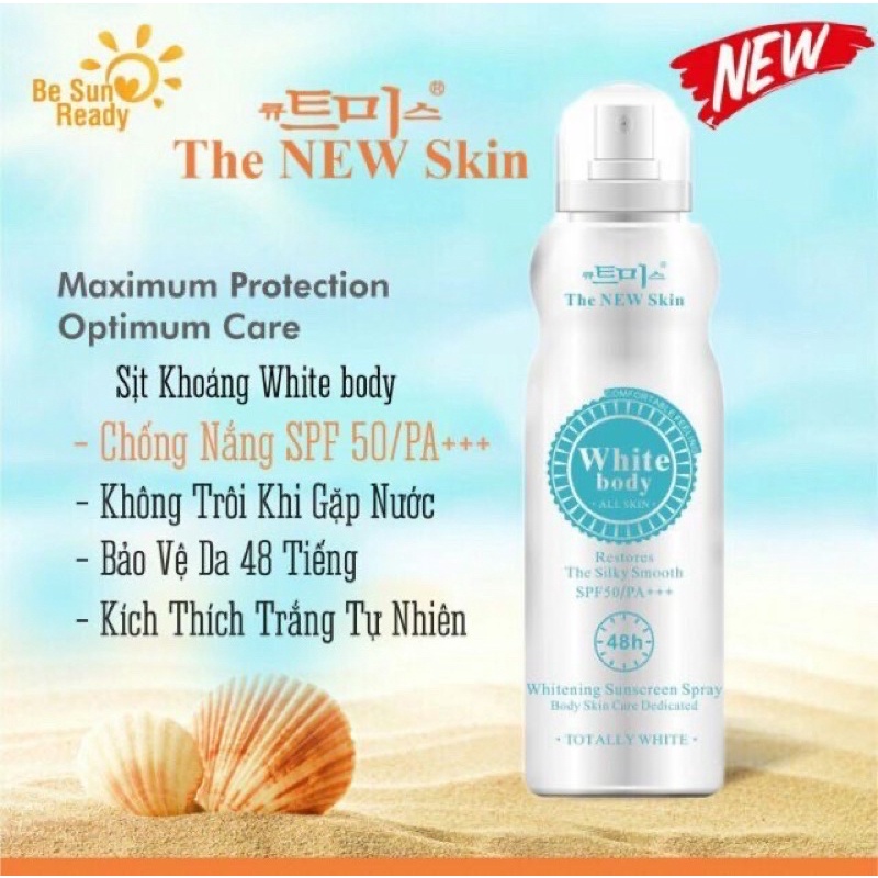 Xịt  trắng make up WHITE BODY THE NEW SKIN