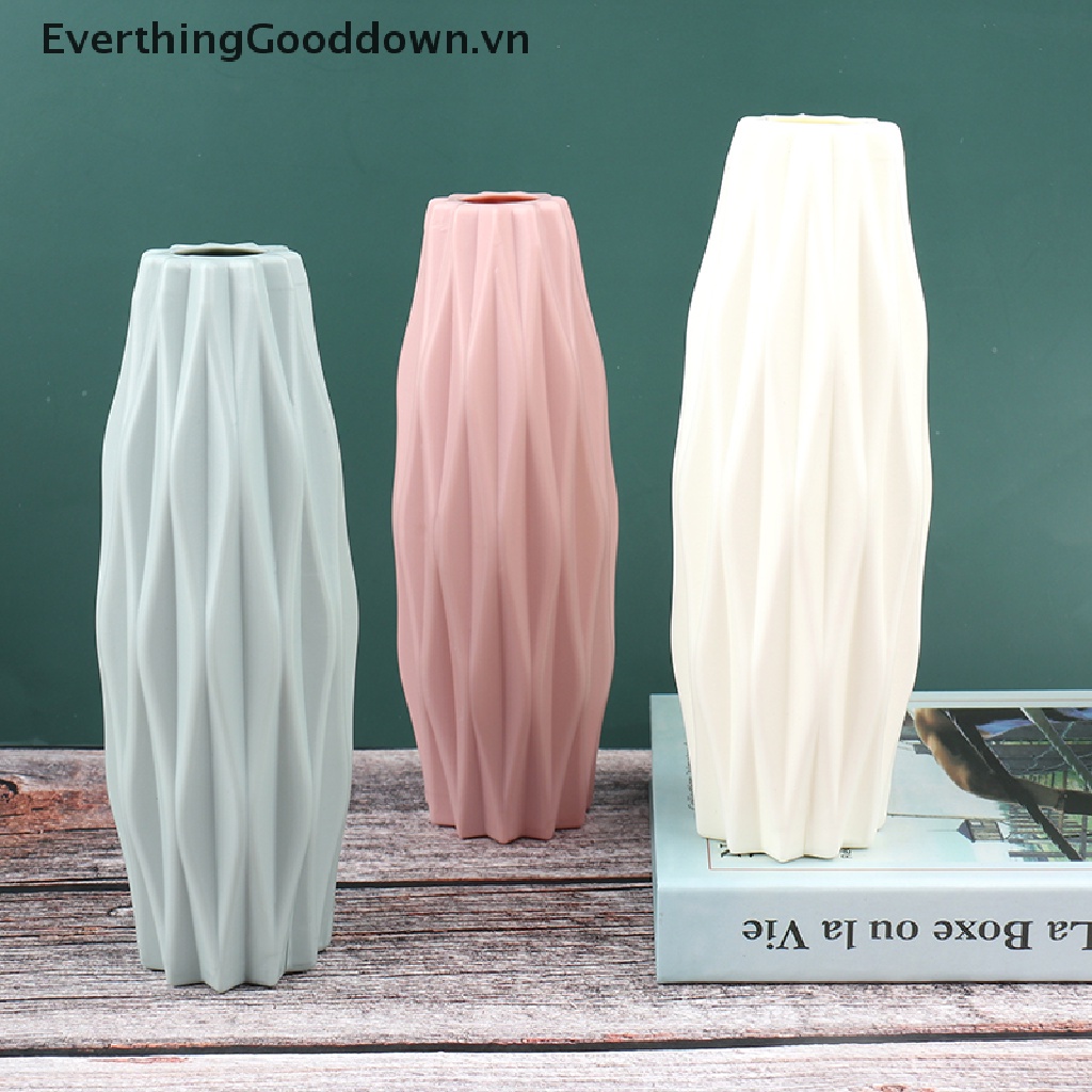 Everthinggood Bình Hoa Bằng Nhựa Giả Gốm Sứ Màu Trắng Dùng Trang Trí Nhà