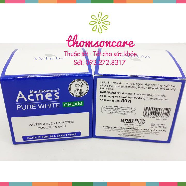 Kem dưỡng trắng da Acnes Pure White 50g - Dưỡng da trắng sáng - Chính hãng.