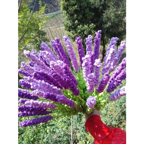 Hoa lavender len handmade len sợi- 1 cành
