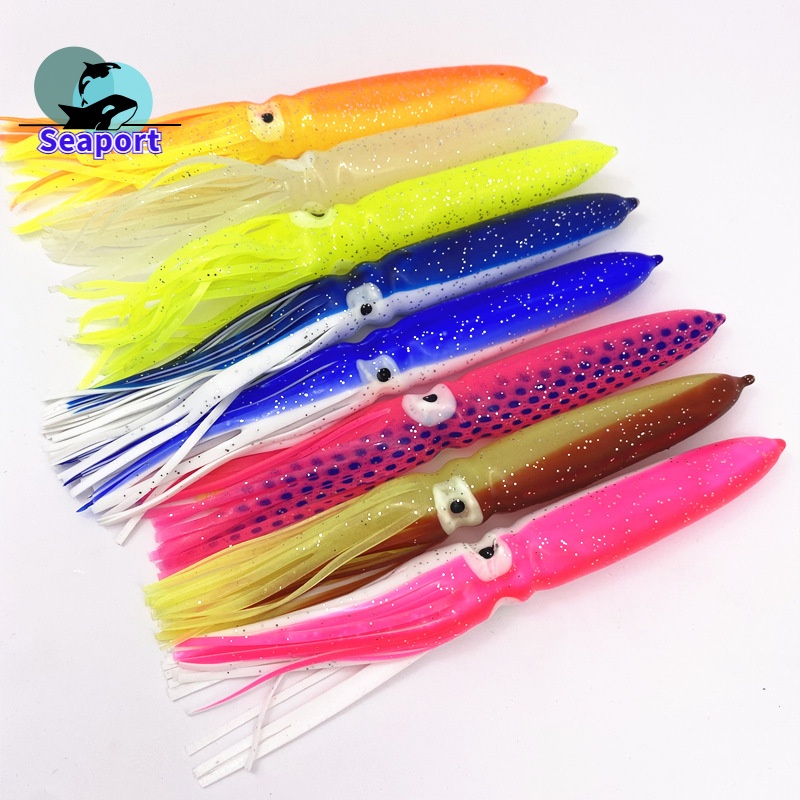 Mồi Câu Cá Giả Hình Con Mực Mềm 7inch