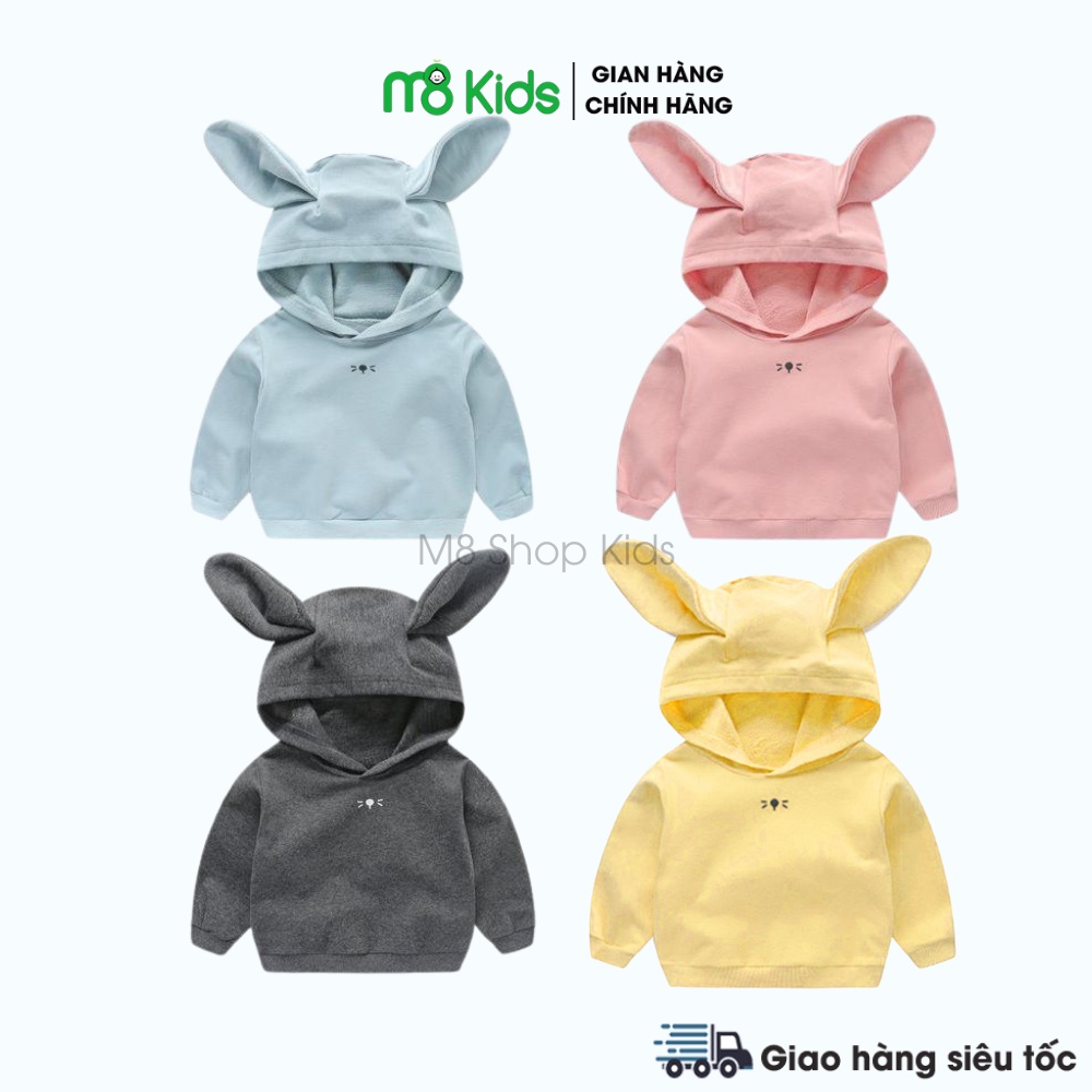 Áo nỉ hoodie tai Mèo dễ thương cho bé 8-18kg QATE732 -M8shopkids