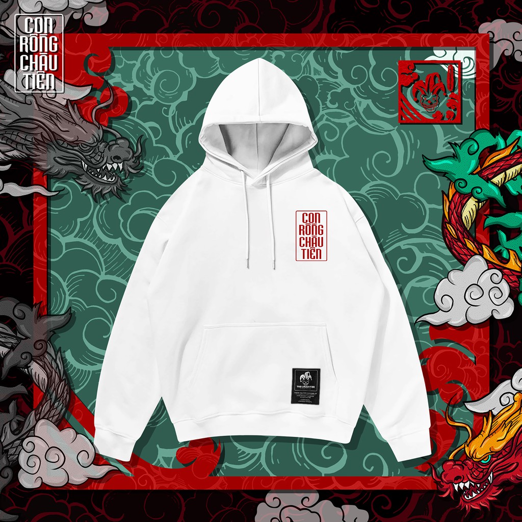 Local brand The Laughter - CON RỒNG CHÁU TIÊN HOODIE Áo MŨ- NỈ DA CÁ NoBrand