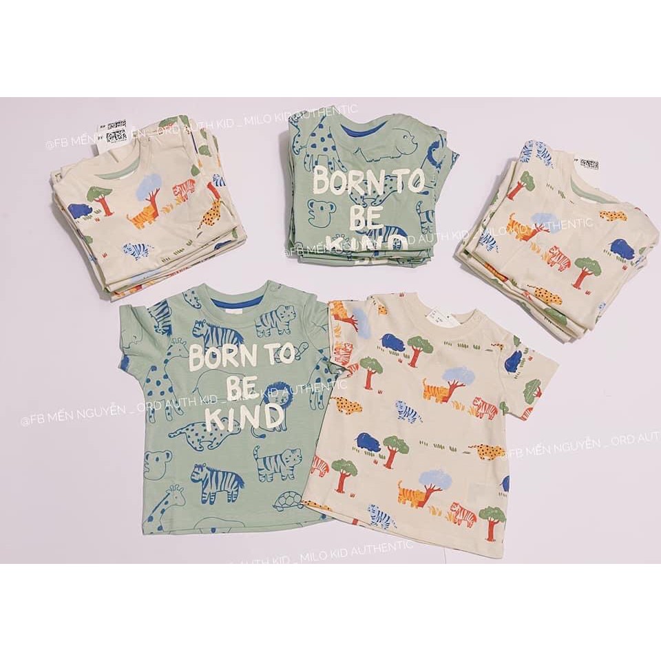 Áo phông bé trai từ 9 tháng đến 4 tuổi chất cotton mát HM auth