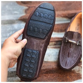 [HOT]Giày lười Da bò dập vân cá sấu - Miễn phí ship ( Da bò cao cấp - GLN77 )CÒN HÀNG