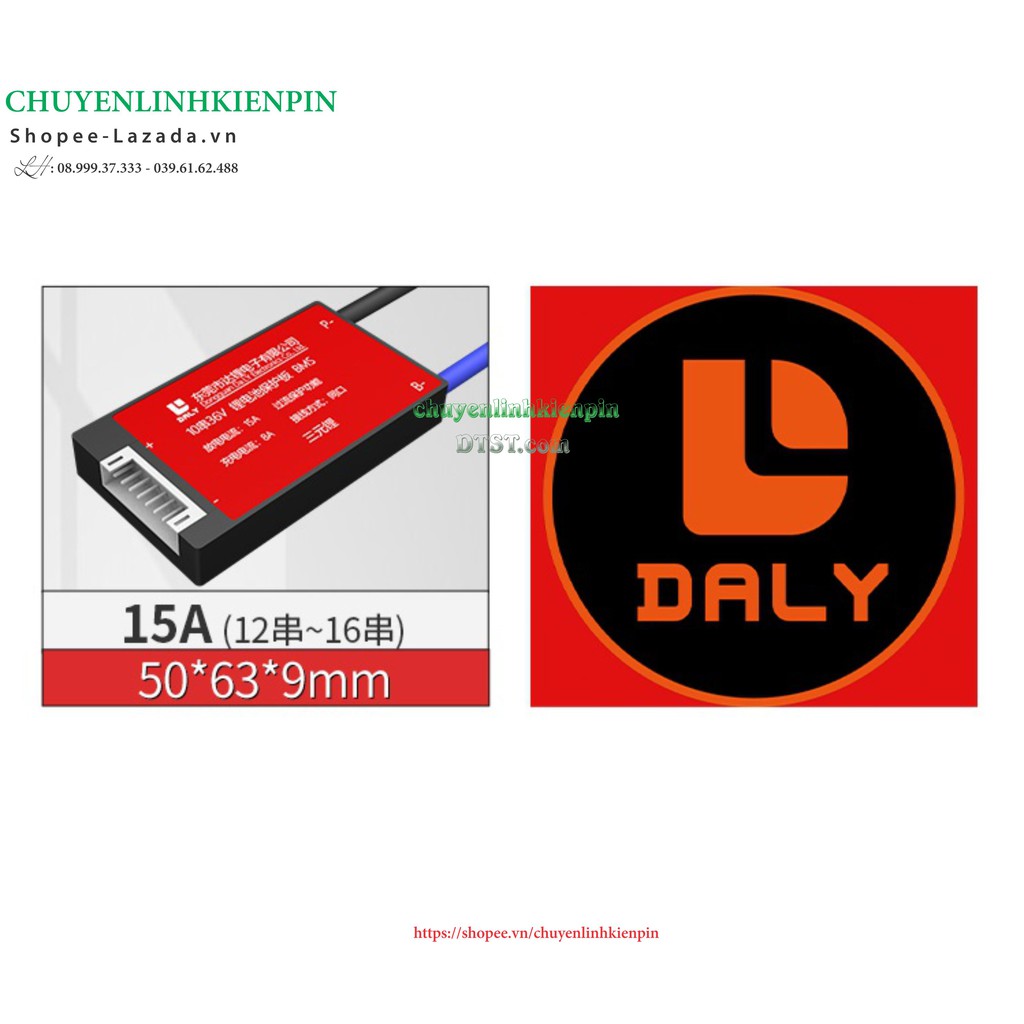 Mạch bảo vệ pin Lion 3.7V DALY 10S 36V 15A chính hãng ( BL64_180 )