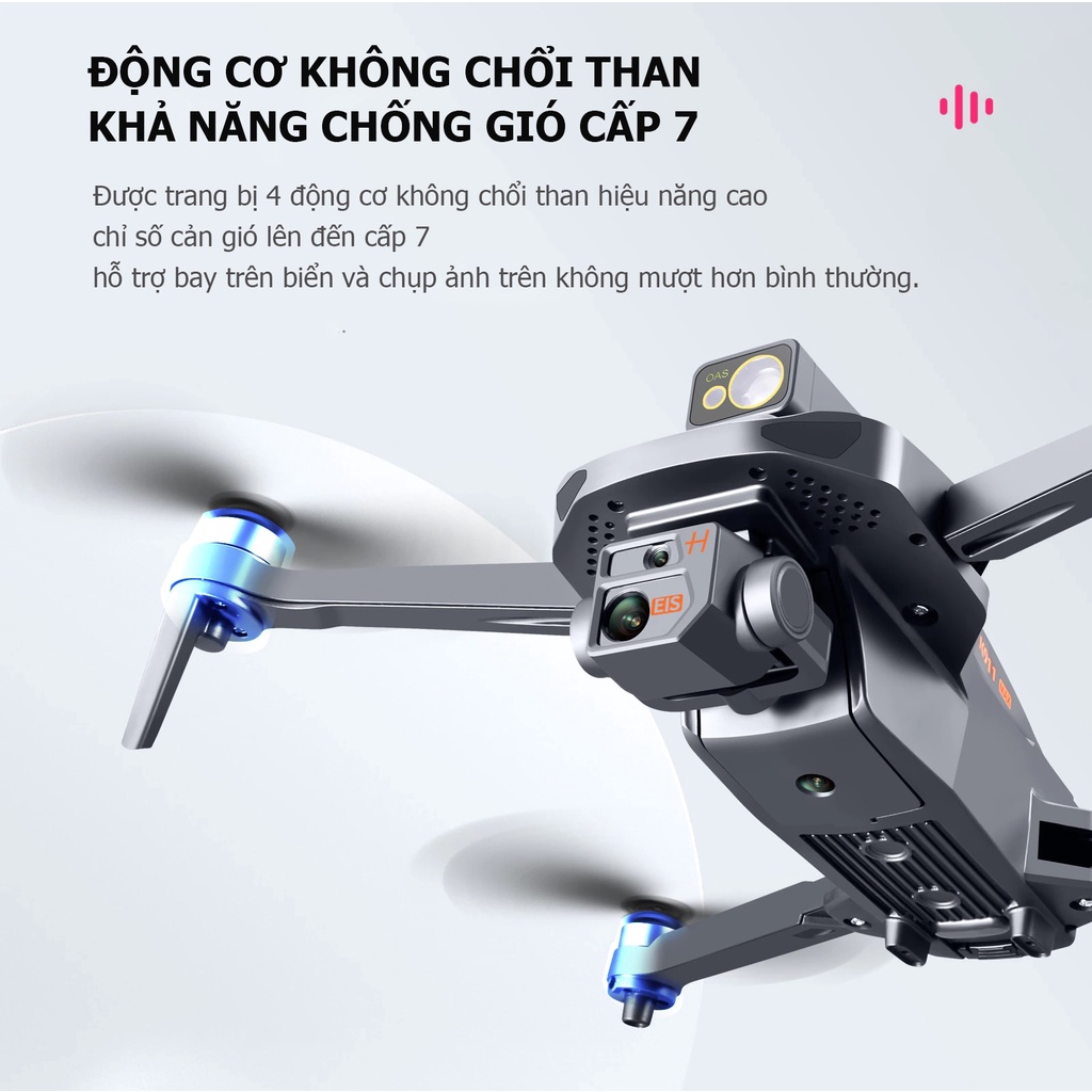 Flycam K911 Max - Drone Camera 8K K911 Max GPS, Động Cơ Không Chổi Than, Cảm Biến Chống Va Chạm, Tự Trở Về, Bay 25 Phút