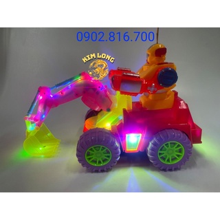 Đồ chơi lồng đèn trung thu cho bé trai hình siêu nhân lái xe công trình xe xúc cát tặng pin có đèn và nhạc quà trung thu