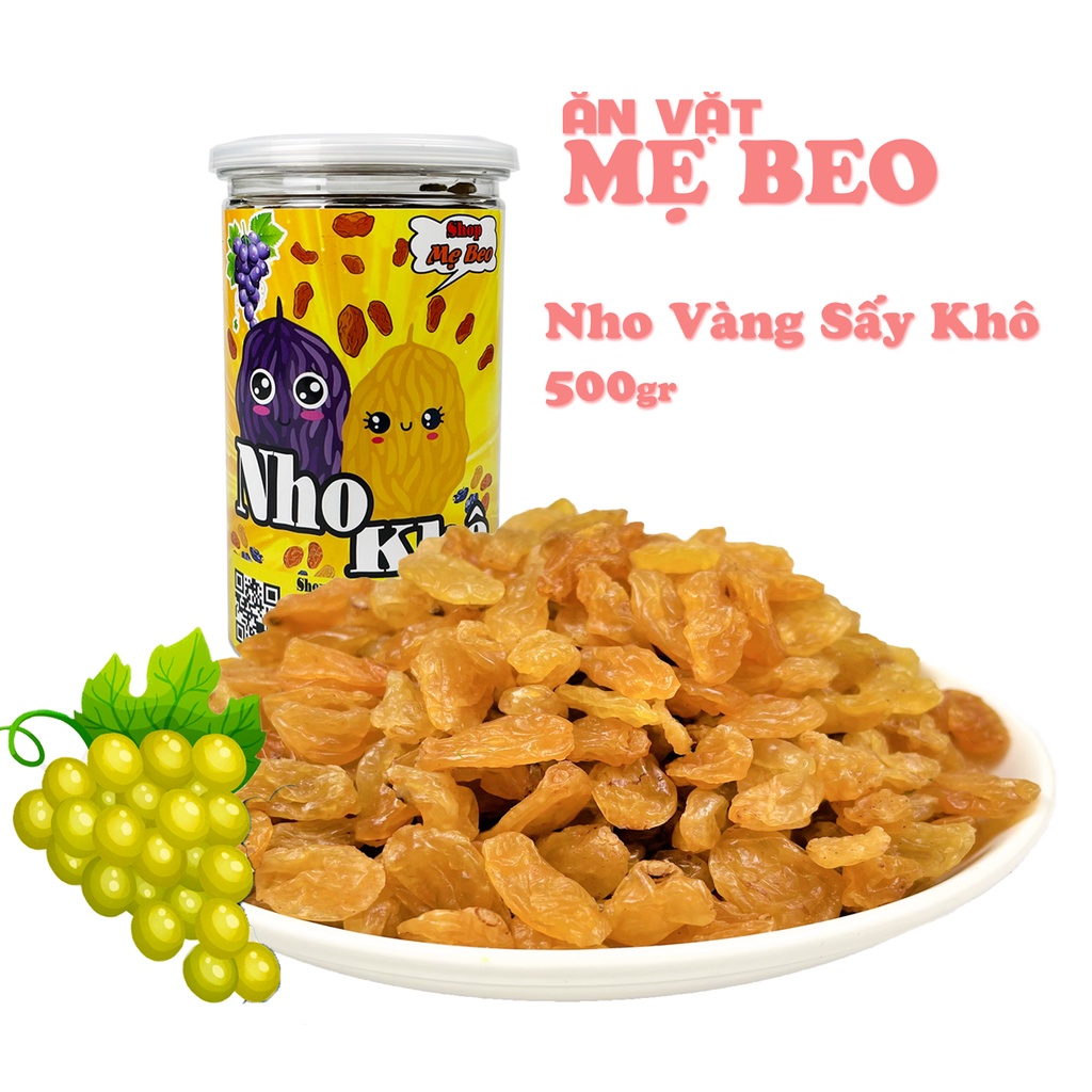 Nho khô vàng sấy không đường Mẹ Beo 500g ăn cực ngon ( Mùi nho nồng)