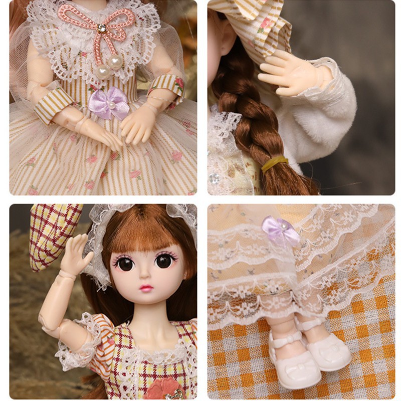 Búp Bê BJD 30cm 1 / 6 21 Khớp Nối Có Thể Tháo Rời Dễ Thương