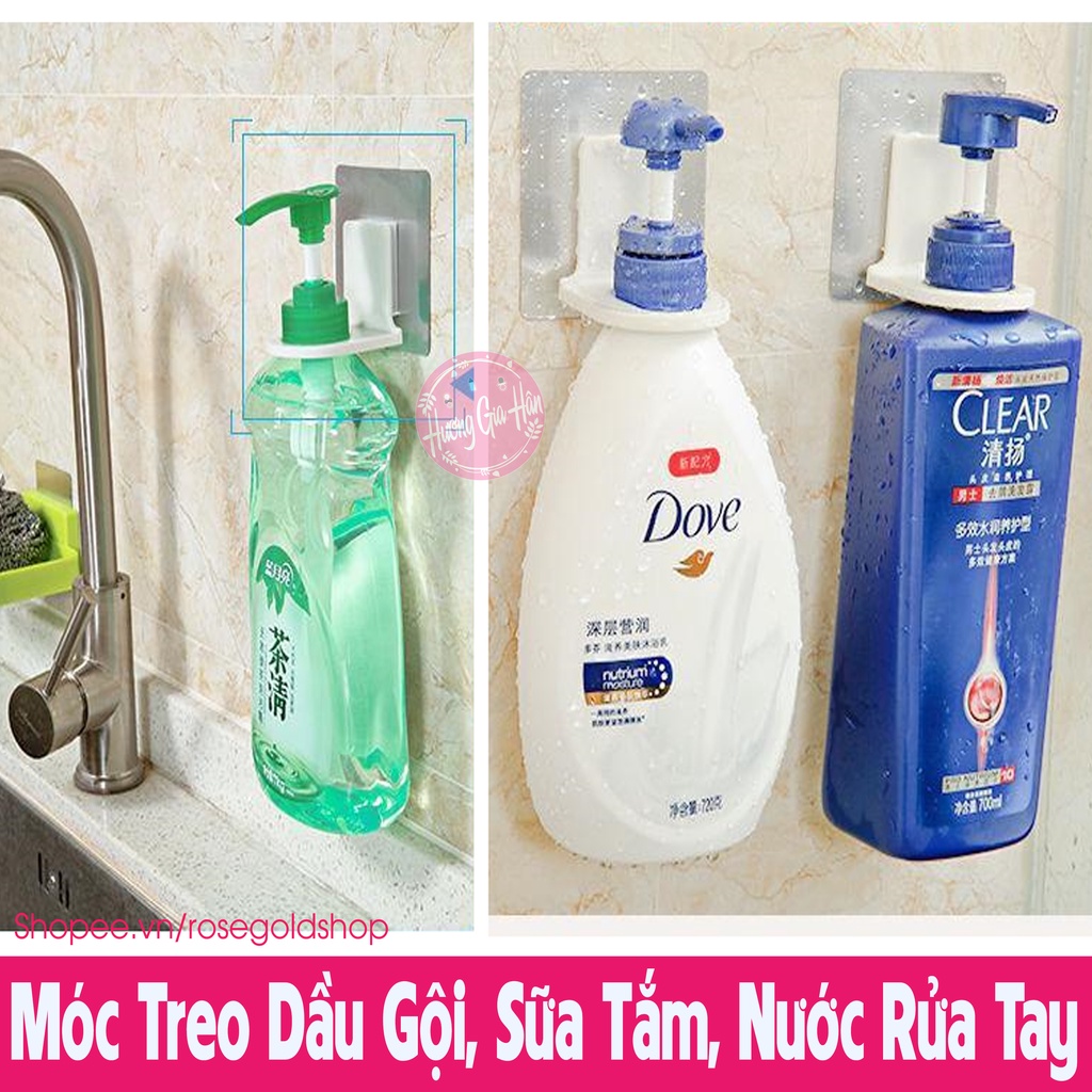 Móc Treo Dầu Gội, Sữa Tắm, Nước Rửa Tay Giúp Nhà Tắm, Bếp Gọn Gàng - Siêu Dính Siêu Chịu Lực