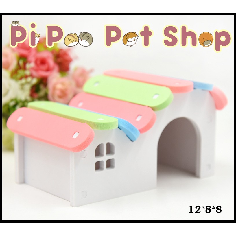 Nhà gỗ cho Hamster - mái vòm lượn cầu vồng